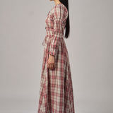 June Plaid Dress in Red