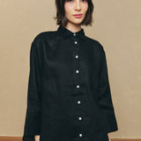 Friday Linen Shirt in Black