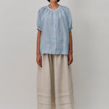 Lake Short Sleeve Linen Shirt in Cornflower