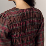 Honeymoon Shirred Linen Dress in Cherry Bark