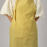 Ina Linen Gingham Apron in Butter