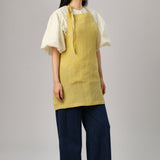 Ina Linen Gingham Apron in Butter