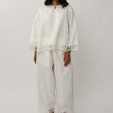 Ares Linen Top in Porcelain