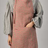 Ina Linen Gingham Apron in Watermelon