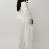 Sculptor Embroidered Linen Pants in Porcelain
