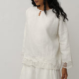 Ares Linen Top in Porcelain