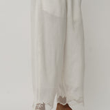Sculptor Embroidered Linen Pants in Porcelain