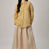 The Great Linen Striped Shirt in Butter