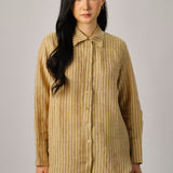 The Great Linen Striped Shirt in Butter