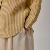 The Great Linen Striped Shirt in Butter