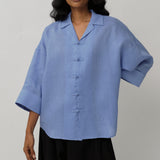 Ms. Lim Linen Shirt in Periwinkle