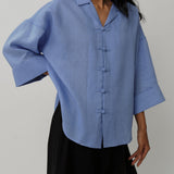 Ms. Lim Linen Shirt in Periwinkle