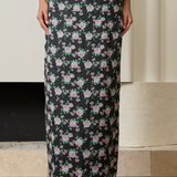 Asha Ramie Skirt in Violet Floral
