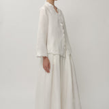 Ophelia Linen Kebaya Top in Porcelain