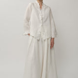 Ophelia Linen Kebaya Top in Porcelain