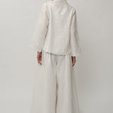 Ophelia Linen Kebaya Top in Porcelain