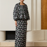 Asha 2-Piece Ramie Blouse in Violet Floral