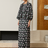 Asha 2-Piece Ramie Blouse in Violet Floral