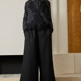 Salon Linen Trousers in Noir