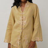 Ophelia Linen Kebaya Top in Sunray