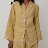 Ophelia Linen Kebaya Top in Sunray