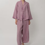 Ophelia Linen Kebaya Top in Lilac