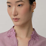 Ophelia Linen Kebaya Top in Lilac