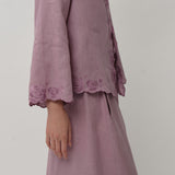 Ophelia Linen Kebaya Top in Lilac
