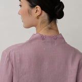 Ophelia Linen Kebaya Top in Lilac