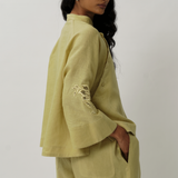 Narumi Linen Tunic in Linden Green