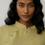 Narumi Linen Tunic in Linden Green
