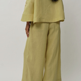 Lennox Linen Trousers in Linden Green