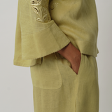 Narumi Linen Tunic in Linden Green