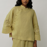 Narumi Linen Tunic in Linden Green