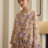 Dian 2-Piece Ramie Kebaya Set in Mulberry