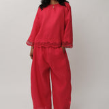 Sculptor Linen Pants in Chilli Pepper