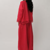 Ares Linen Top in Chilli Pepper