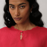 Ares Linen Top in Chilli Pepper