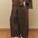 Sculptor Linen Pants in Chocolate