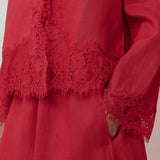Colette 2-Piece Linen Blouse in Chili Pepper