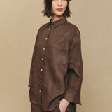 Friday Linen Shirt in Chocolate