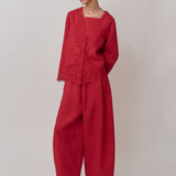 Sculptor Linen Pants in Chilli Pepper