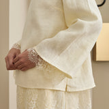 Salon Linen Top in Chantilly