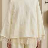 Salon Linen Top in Chantilly