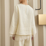Salon Linen Top in Chantilly