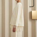 Salon Linen Top in Chantilly