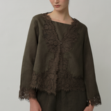 Colette 2-Piece Linen Blouse in Cypress Green