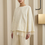 Salon Linen Top in Chantilly