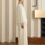 Salon Linen Top in Chantilly