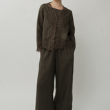 Colette 2-Piece Linen Blouse in Cypress Green